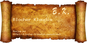 Blocher Klaudia névjegykártya
